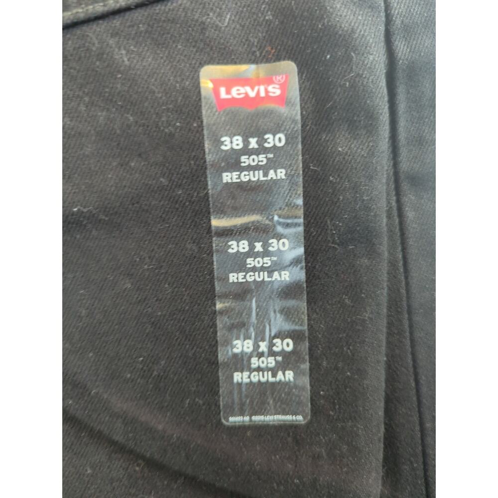 Levi's 505 Men's Regular Fit Straight Leg Jean, 38Wx30L - Black New - Picture 6 of 9